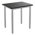 National Public Seating NPS Steel Fixed Height Heavy Duty Table, 30 X 30, X 30, HPL Top, Grey Frame SLT9-3030H